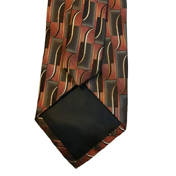 5/$10 Arrow Geometric Silk Tie 58" Orange Gray NWOT - Picture 6 of 6